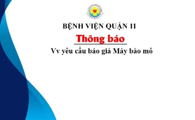 Thông báo Vv yêu cầu báo giá Máy bào mô